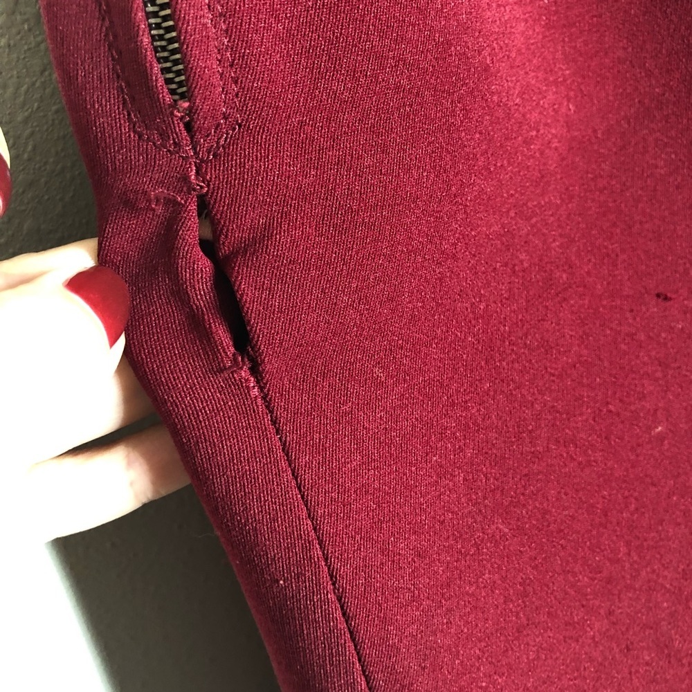 🕶️1960s⚡️VINTAGE wool Bogner red merlot stirrup ski pants 28 - Picture 8 of 8